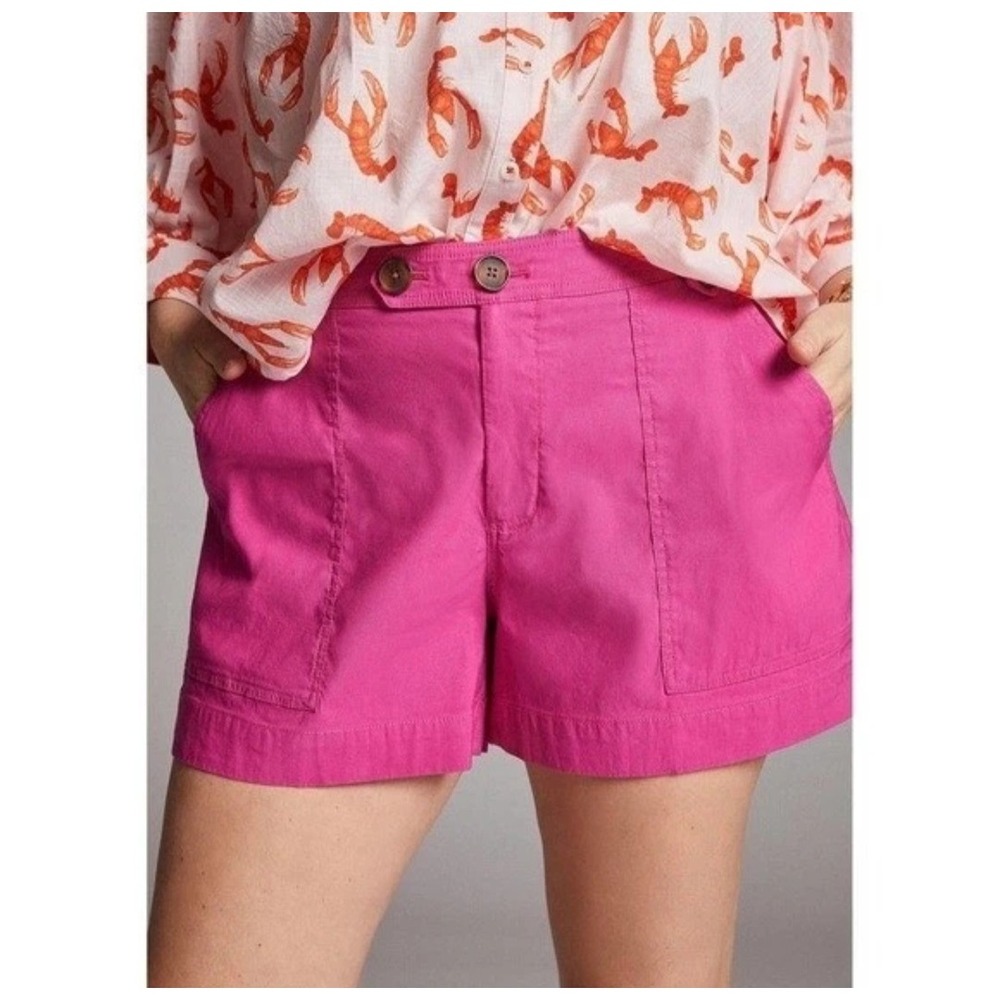 Maeve‎ Collette Sailor Shorts Womens 6 Pink Linen Blend High Rise Casual Summer